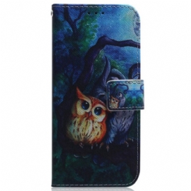 Folio Cover Samsung Galaxy S23 5G Pittura Gufi