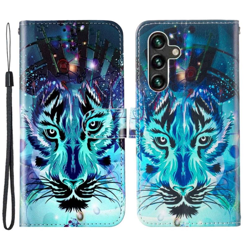 Folio Cover Samsung Galaxy S23 5G La Tigre Con Cordino