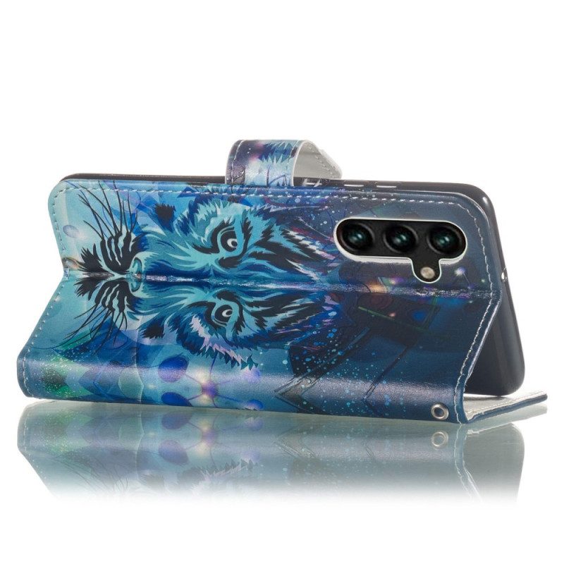 Folio Cover Samsung Galaxy S23 5G La Tigre Con Cordino