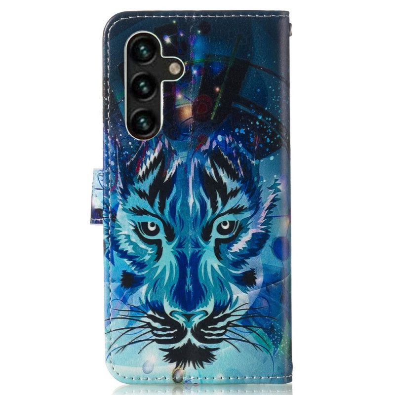 Folio Cover Samsung Galaxy S23 5G La Tigre Con Cordino