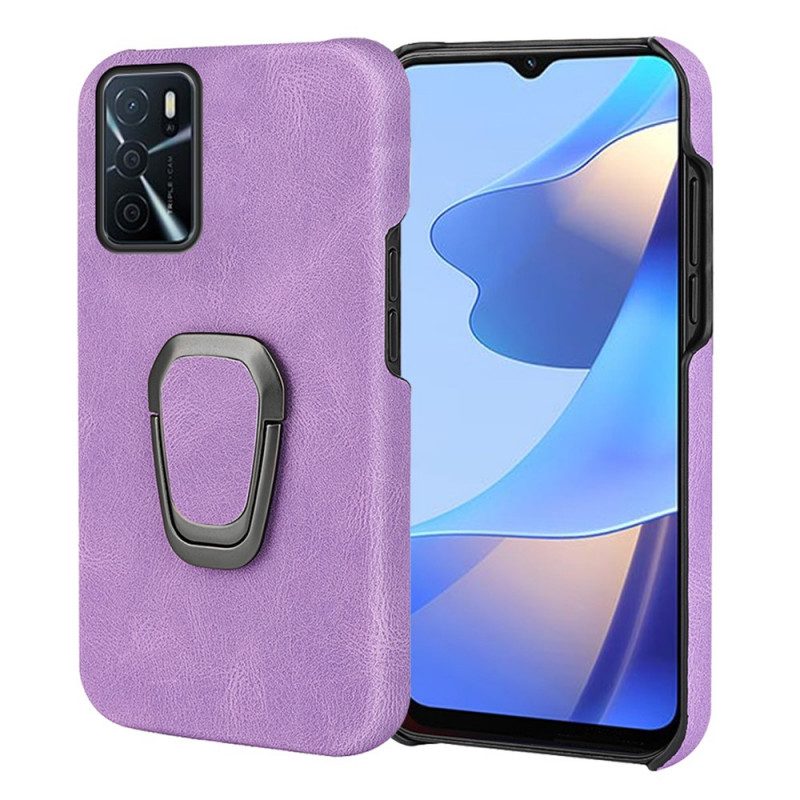 Cover Oppo A16 / A16s Anello-supporto Effetto Pelle Nuovi Colori