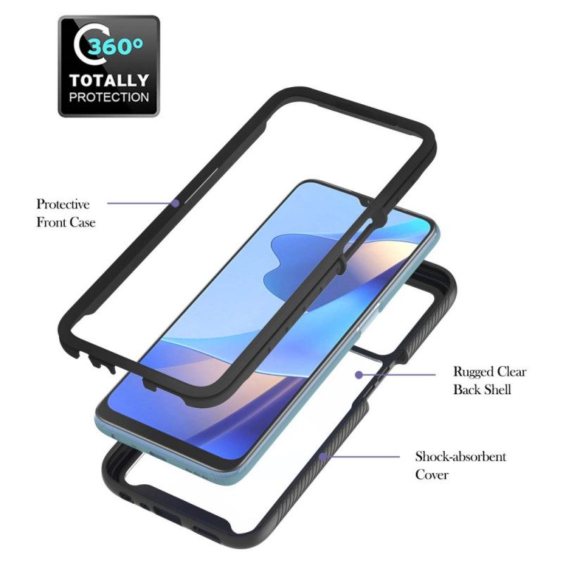 Cover Oppo A16 / A16s Ibrido Contorno Colorato Con Anello