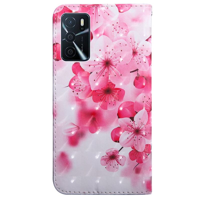 Custodia A Portafoglio Oppo A16 / A16s Fiori Rosa