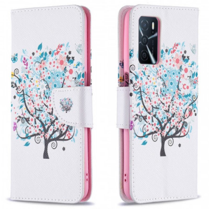 Custodia in pelle Oppo A16 / A16s Albero Fiorito