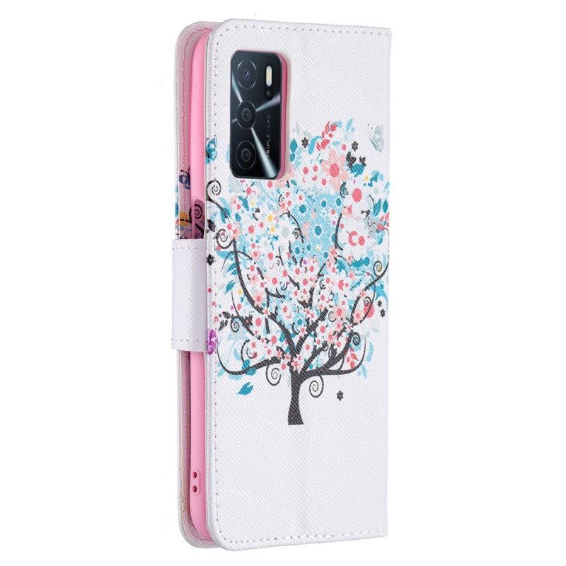 Custodia in pelle Oppo A16 / A16s Albero Fiorito