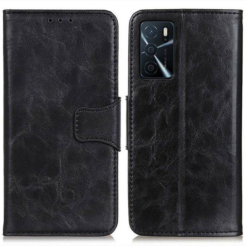 Custodia in pelle Oppo A16 / A16s Chiusura Reversibile In Pelle Crosta