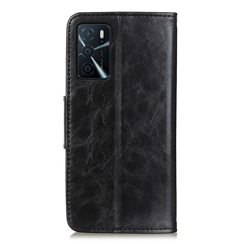 Custodia in pelle Oppo A16 / A16s Chiusura Reversibile In Pelle Crosta