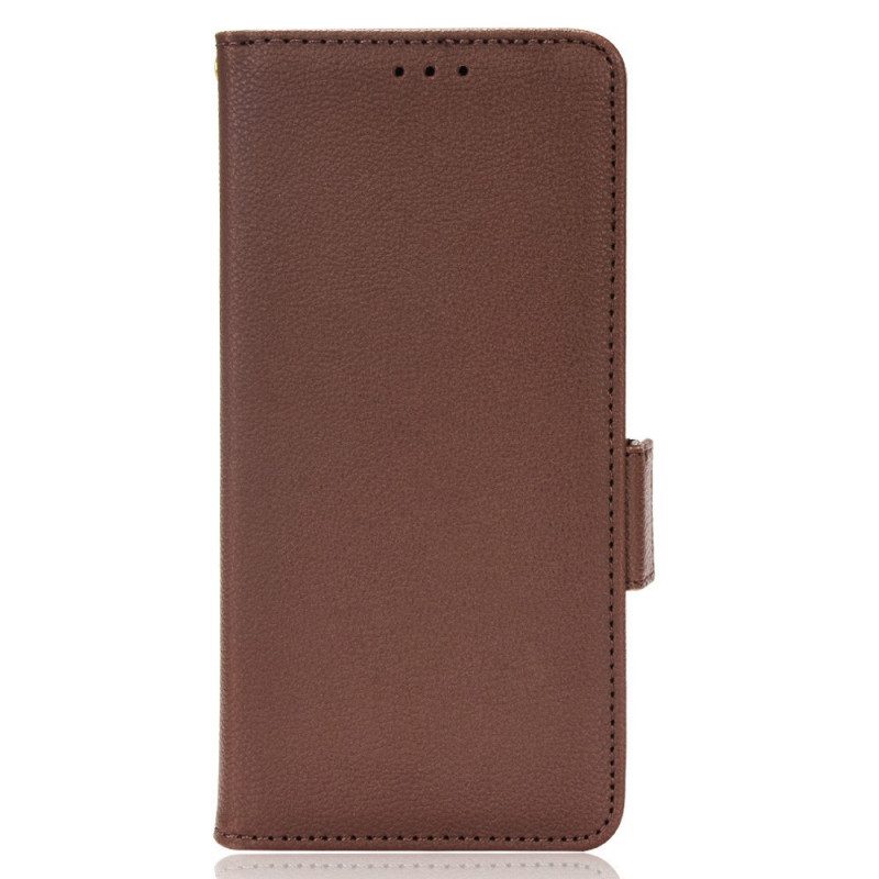 Custodia in pelle Oppo A16 / A16s Folio Cover Flap Doppio Litchi Nuovi Colori