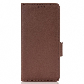 Custodia in pelle Oppo A16 / A16s Folio Cover Flap Doppio Litchi Nuovi Colori