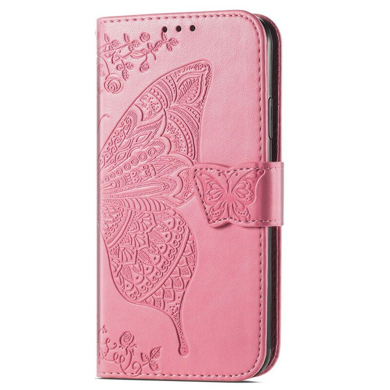 Custodia in pelle Oppo A16 / A16s Mezze Farfalle