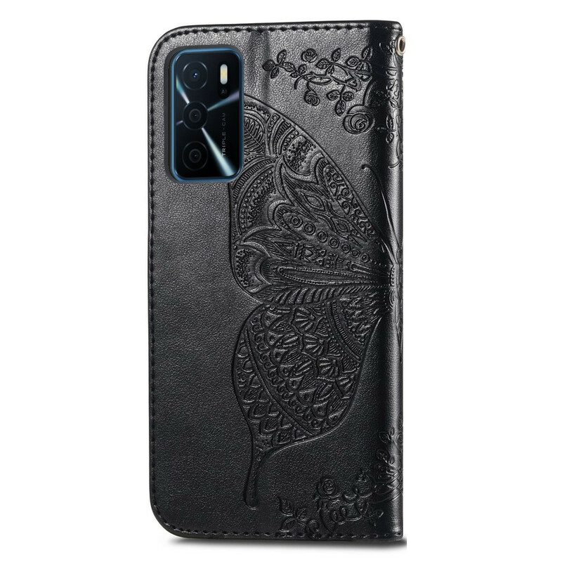 Custodia in pelle Oppo A16 / A16s Mezze Farfalle