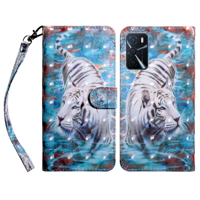 Custodia in pelle Oppo A16 / A16s Tigre In Acqua