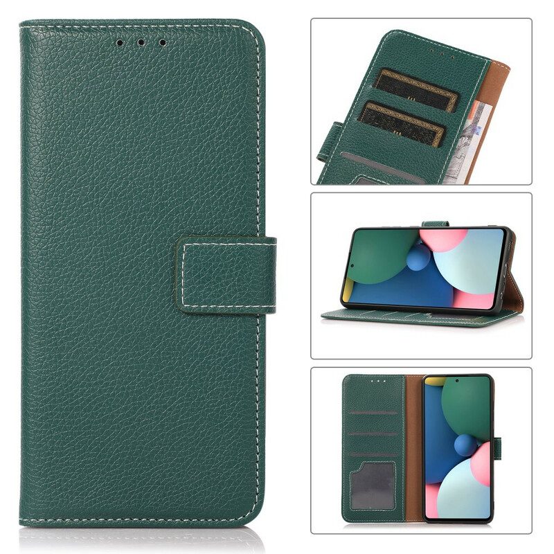 Folio Cover Oppo A16 / A16s Cuciture Litchi Effetto Pelle