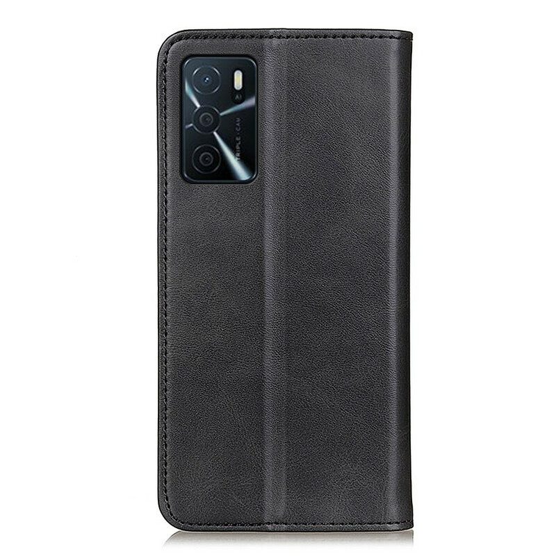 Folio Cover Oppo A16 / A16s Custodia in pelle Crosta Di Pelle Sobria