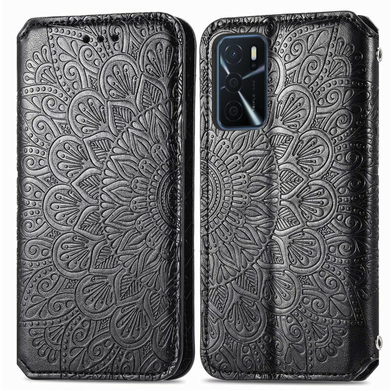 Folio Cover Oppo A16 / A16s Custodia in pelle Mandala