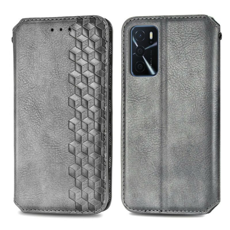 Folio Cover Oppo A16 / A16s Custodia in pelle Texture Diamante Effetto Pelle