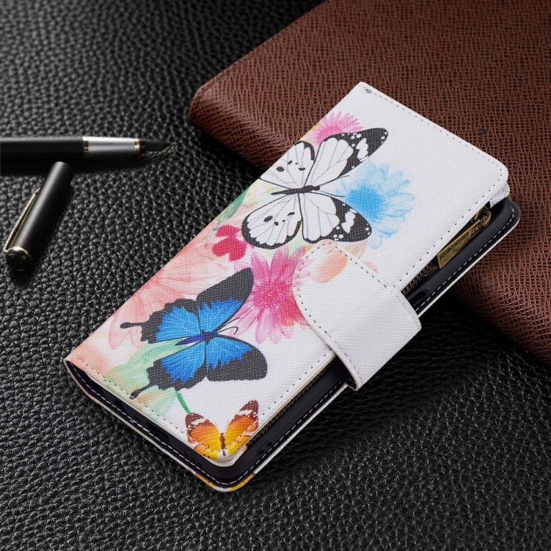 Folio Cover Oppo A16 / A16s Tasca Con Cerniera Per Farfalle