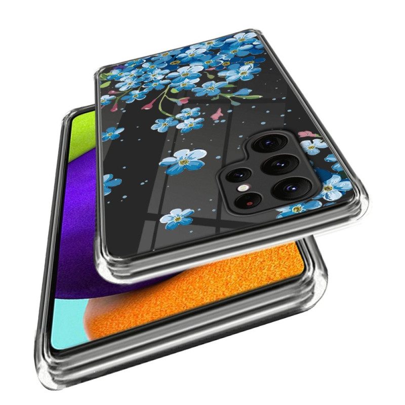 Cover Samsung Galaxy S23 Ultra 5G Fiori Blu