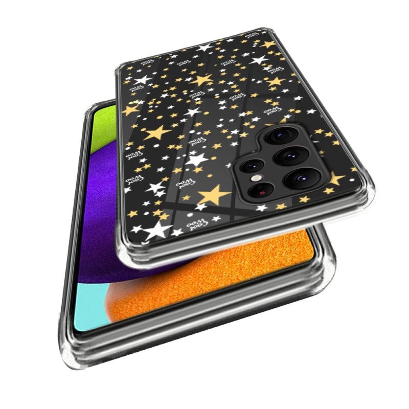 Cover Samsung Galaxy S23 Ultra 5G Stelle / Cuori Trasparenti