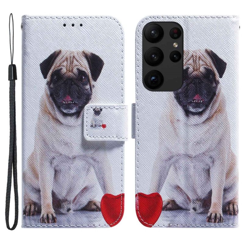 Custodia A Portafoglio Samsung Galaxy S23 Ultra 5G Cane Carlino