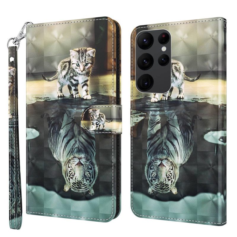 Custodia A Portafoglio Samsung Galaxy S23 Ultra 5G Sogno Di Gattino Strappy