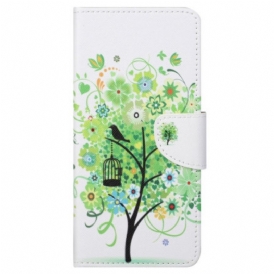 Custodia in pelle Samsung Galaxy S23 Ultra 5G Albero Con Fogliame Verde