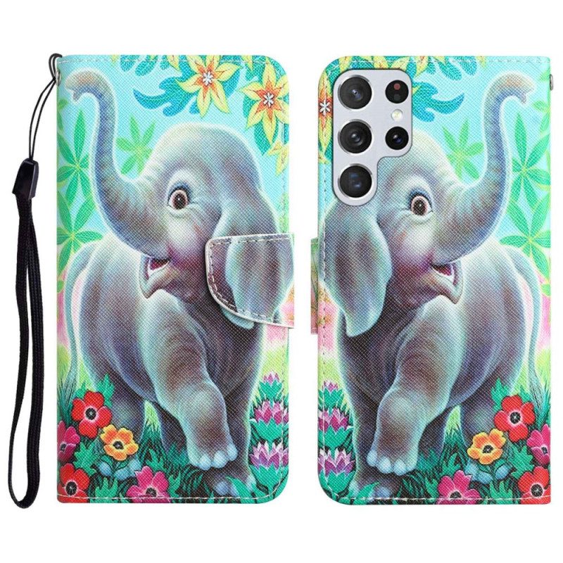 Custodia in pelle Samsung Galaxy S23 Ultra 5G Elefante Perizoma