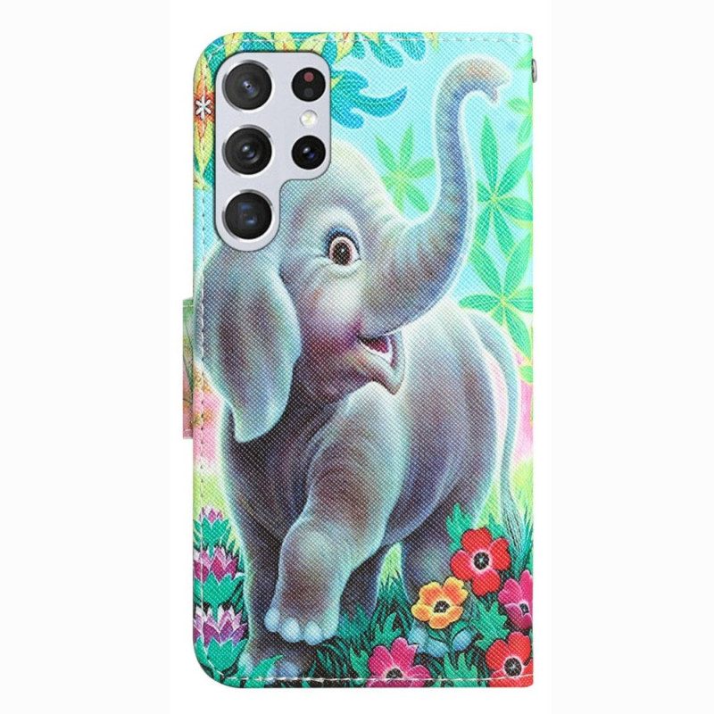 Custodia in pelle Samsung Galaxy S23 Ultra 5G Elefante Perizoma