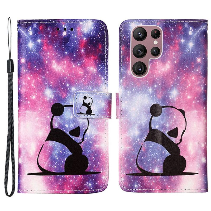 Custodia in pelle Samsung Galaxy S23 Ultra 5G Galassia Panda