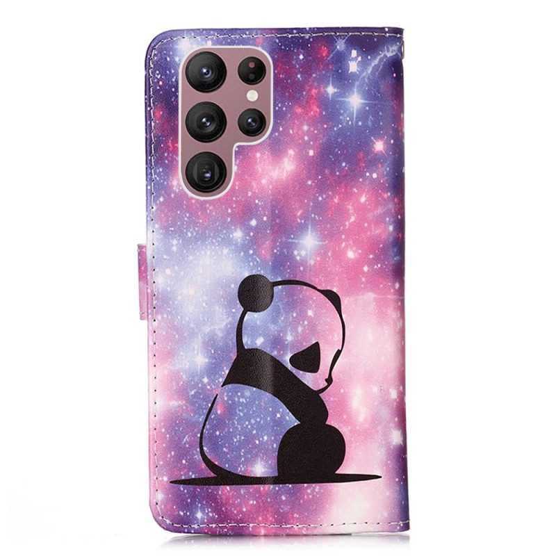 Custodia in pelle Samsung Galaxy S23 Ultra 5G Galassia Panda