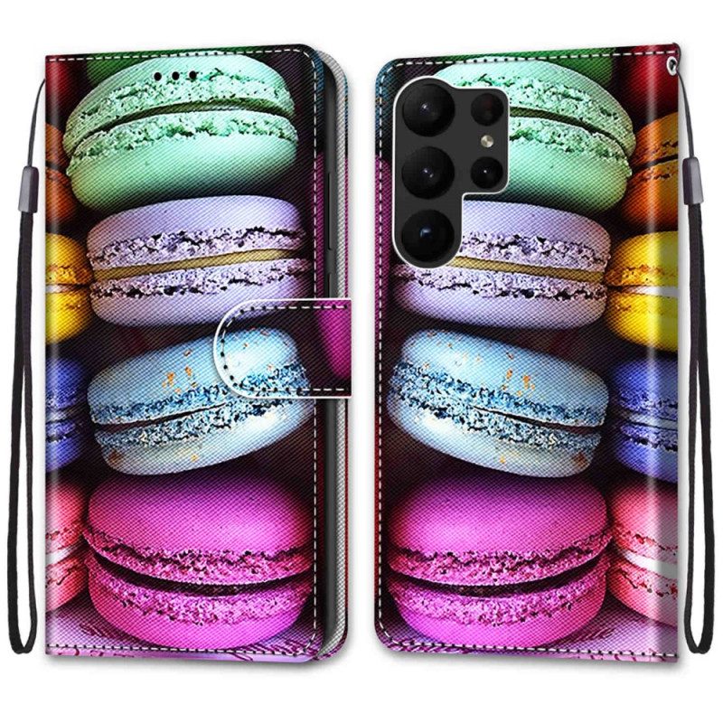 Custodia in pelle Samsung Galaxy S23 Ultra 5G Macarons