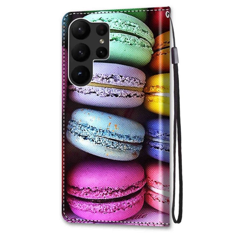 Custodia in pelle Samsung Galaxy S23 Ultra 5G Macarons