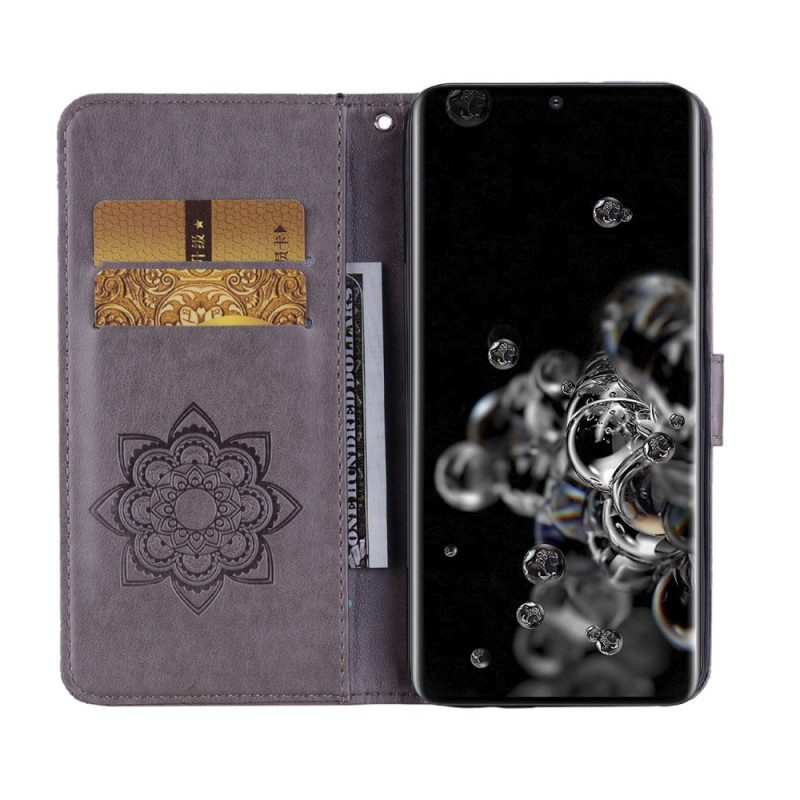 Custodia in pelle Samsung Galaxy S23 Ultra 5G Mandala E Fascino Del Gufo