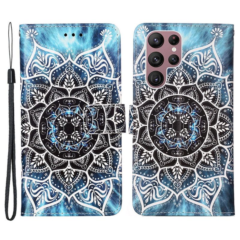 Custodia in pelle Samsung Galaxy S23 Ultra 5G Mandala Nel Cielo