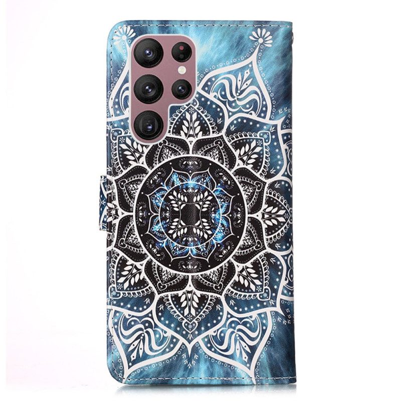 Custodia in pelle Samsung Galaxy S23 Ultra 5G Mandala Nel Cielo