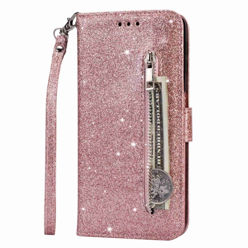 Custodia in pelle Samsung Galaxy S23 Ultra 5G Portamonete Glitterato