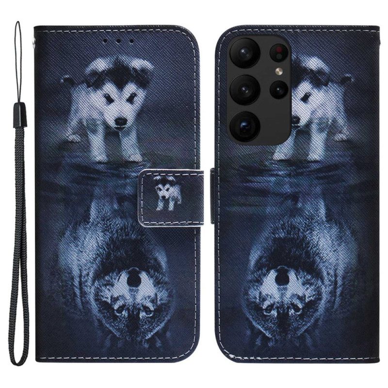 Custodia in pelle Samsung Galaxy S23 Ultra 5G Sogno Da Cucciolo