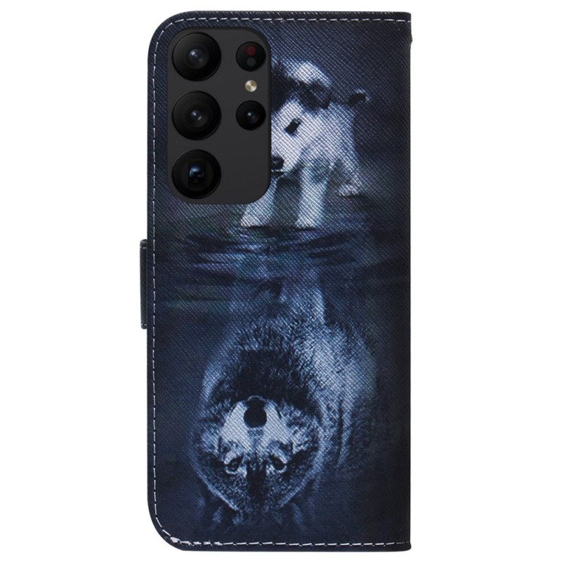 Custodia in pelle Samsung Galaxy S23 Ultra 5G Sogno Da Cucciolo