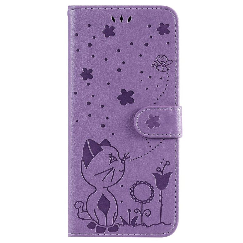 Custodia in pelle Samsung Galaxy S23 Ultra 5G Strappy Cat E Api