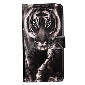 Custodia in pelle Samsung Galaxy S23 Ultra 5G Strappy Notte Tigre