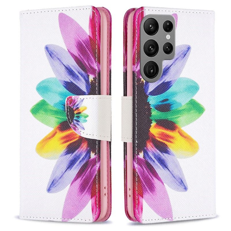 Custodia in pelle Samsung Galaxy S23 Ultra 5G Un Fiore