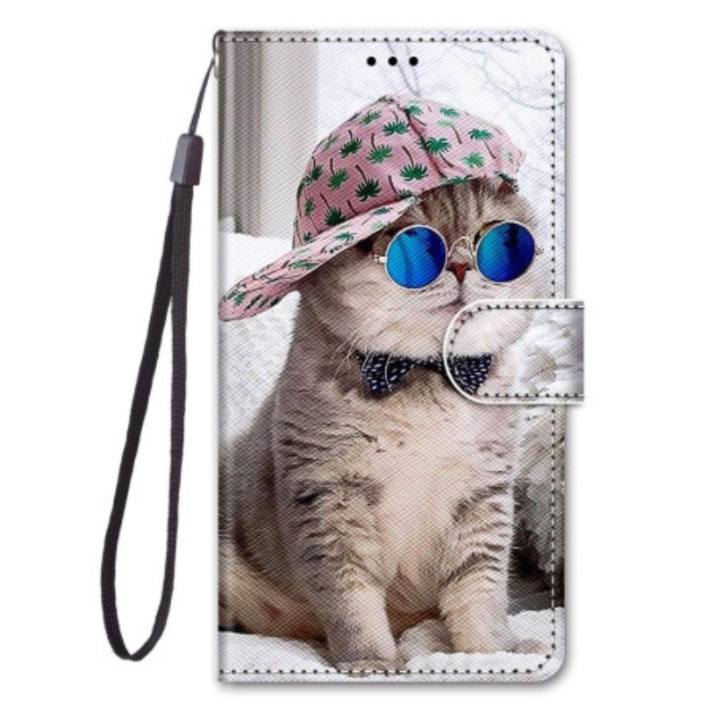 Custodia in pelle Samsung Galaxy S23 Ultra 5G Yo Cat Con Cinturino