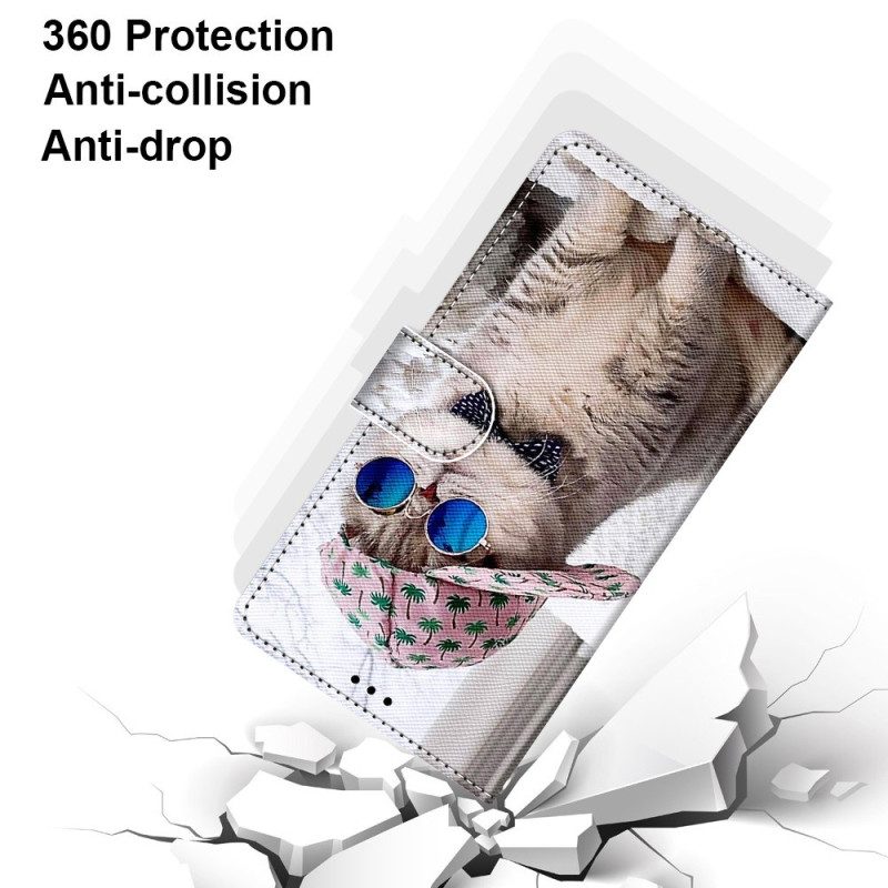 Custodia in pelle Samsung Galaxy S23 Ultra 5G Yo Cat Con Cinturino