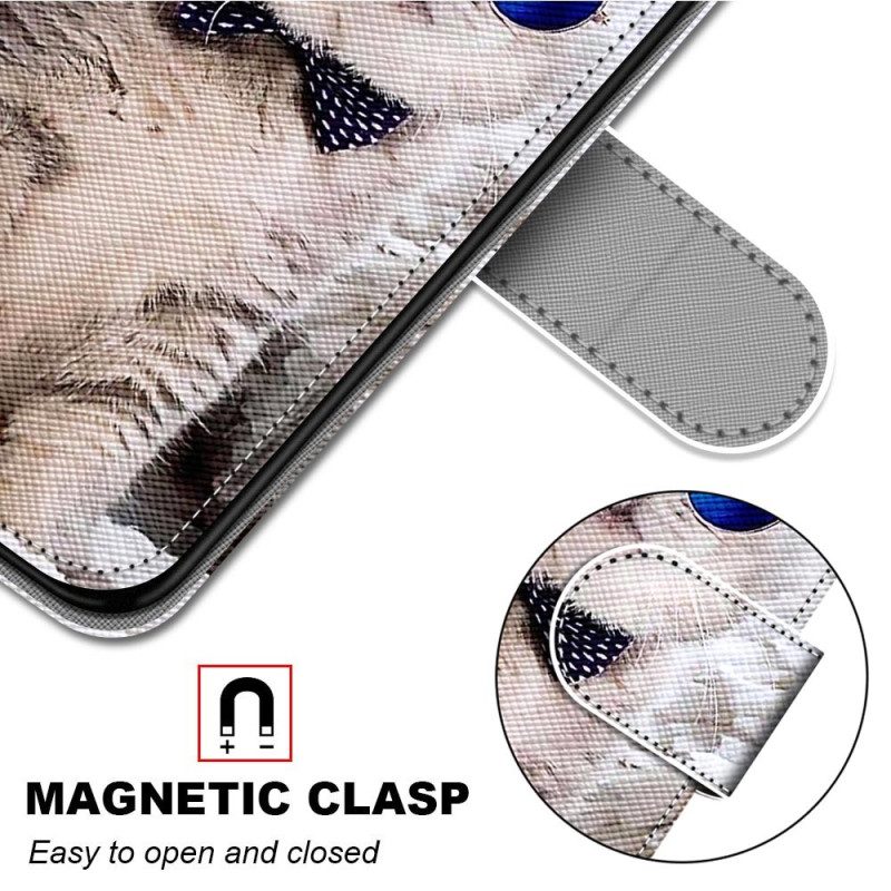 Custodia in pelle Samsung Galaxy S23 Ultra 5G Yo Cat Con Cinturino