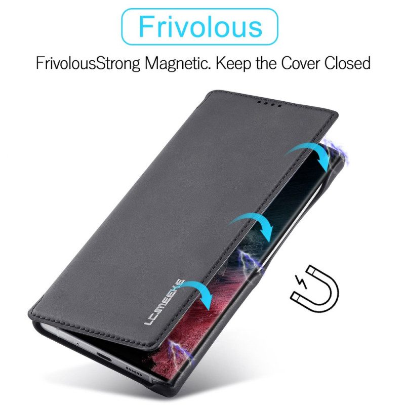 Folio Cover Samsung Galaxy S23 Ultra 5G Custodia in pelle Effetto Pelle Lc.imeeke Effetto Pelle