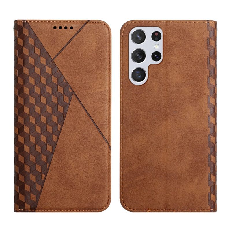 Folio Cover Samsung Galaxy S23 Ultra 5G Custodia in pelle Modello In Pelle Stile 3d