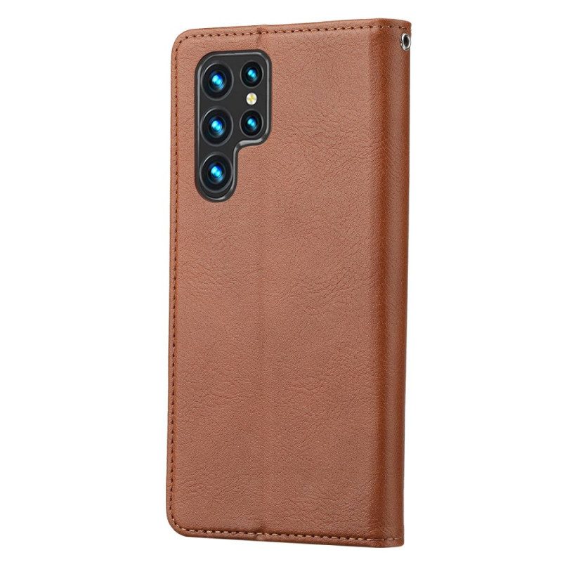 Folio Cover Samsung Galaxy S23 Ultra 5G Custodia in pelle Portacarte In Ecopelle