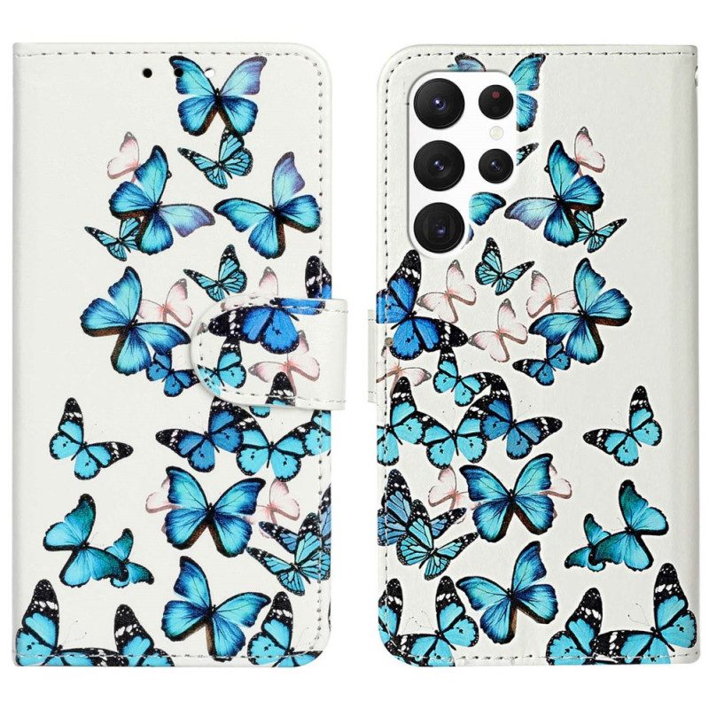 Folio Cover Samsung Galaxy S23 Ultra 5G Farfalle In Volo