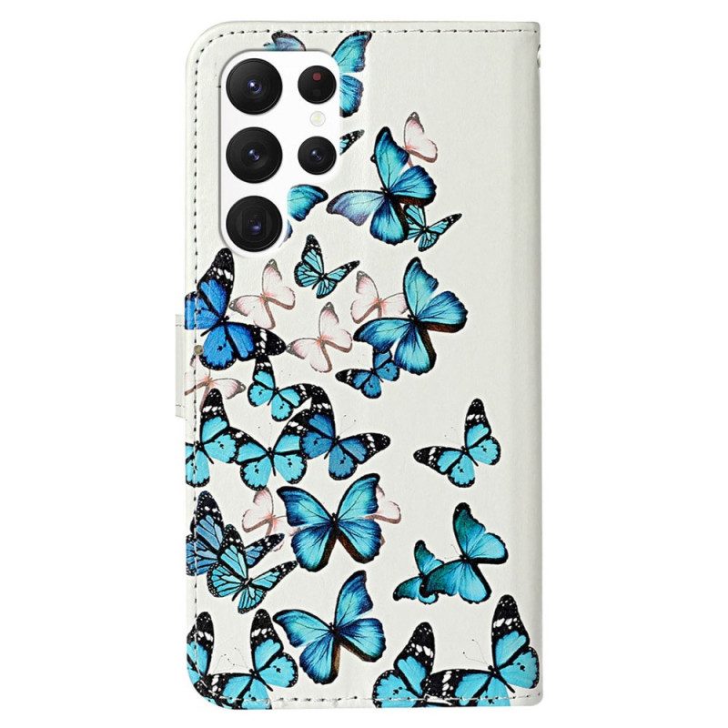 Folio Cover Samsung Galaxy S23 Ultra 5G Farfalle In Volo