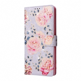 Folio Cover Samsung Galaxy S23 Ultra 5G Fiori Rfid Con Cordino